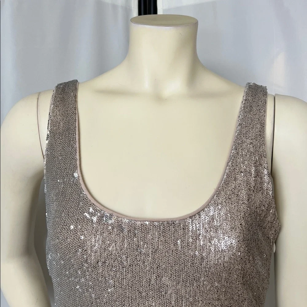 Bebe Gold Sequin Flapper Style Mini Dress